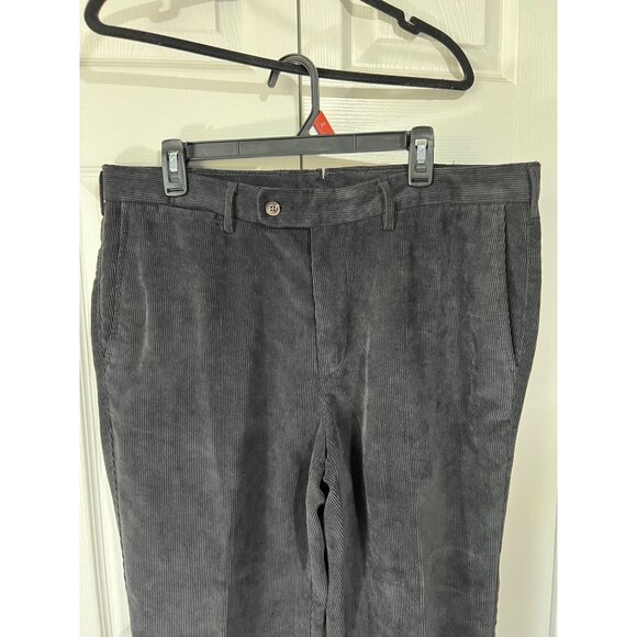 Peter Millar Nanoluxe Black Corduroy Pants 36x30 Waist Classic Fit Mens Trousers - Picture 2 of 8